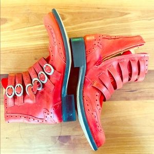 Fluevog Adrian Alli Red Boots sz 10